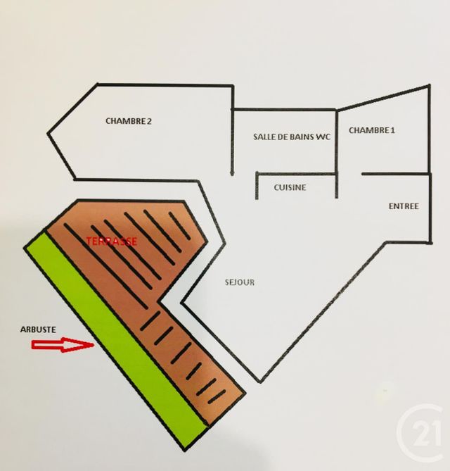 Afficher la photo en grand Appartement T3 à louer - 3 pièces - 51.43 m2 - BORDEAUX - 33 - AQUITAINE - Century 21 Kadima