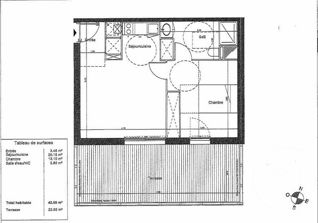 Appartement T2 à louer - 2 pièces - 42.55 m2 - BORDEAUX - 33 - AQUITAINE - Century 21 Kadima