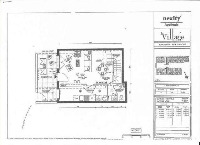 Appartement T3 à louer - 3 pièces - 68.03 m2 - BORDEAUX - 33 - AQUITAINE - Century 21 Kadima